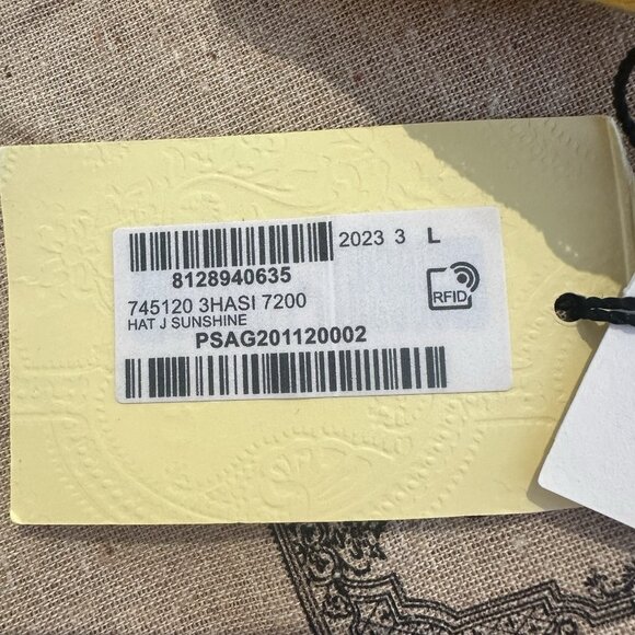 NWT GUCCI Hat Sun Visor Straw Yellow Sz L 100% Authentic - Picture 11 of 11